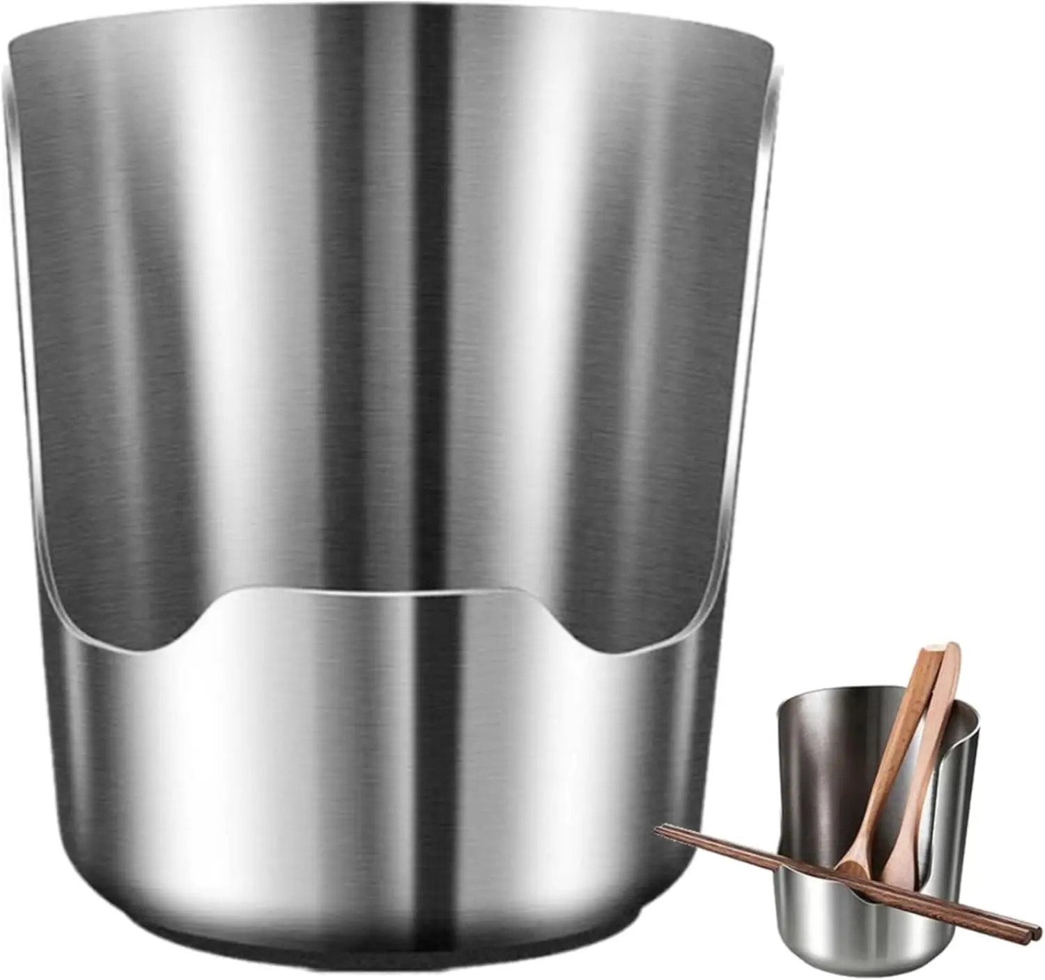 2 In1 Multi-functional Kitchen Utensil Holder, Heavy Duty Stainless Steel Pot Lid & Spoon Rack, Space-Saving Vertical Stand for Spatulas,Tongs,Ladles, Countertop Organizer,Thickened Storage Stand(1pc