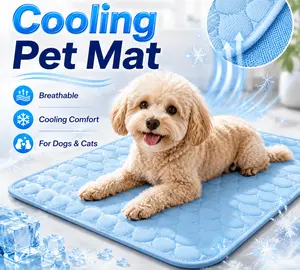 The Ultimate Cooling Pet Mat Breathable Washable Summer Pad Dog Cat Self Cool Blanket for Kennel Crate and Bed Sleeping Ice Silk