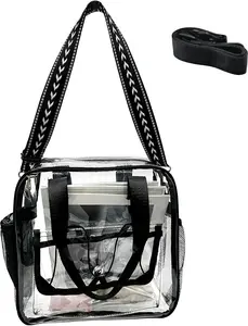 Clear Tote Bag for Stadium Events 12x6x12, Large Clear Tote Bag for Women for Sporting Event Concert Festival Stadium
