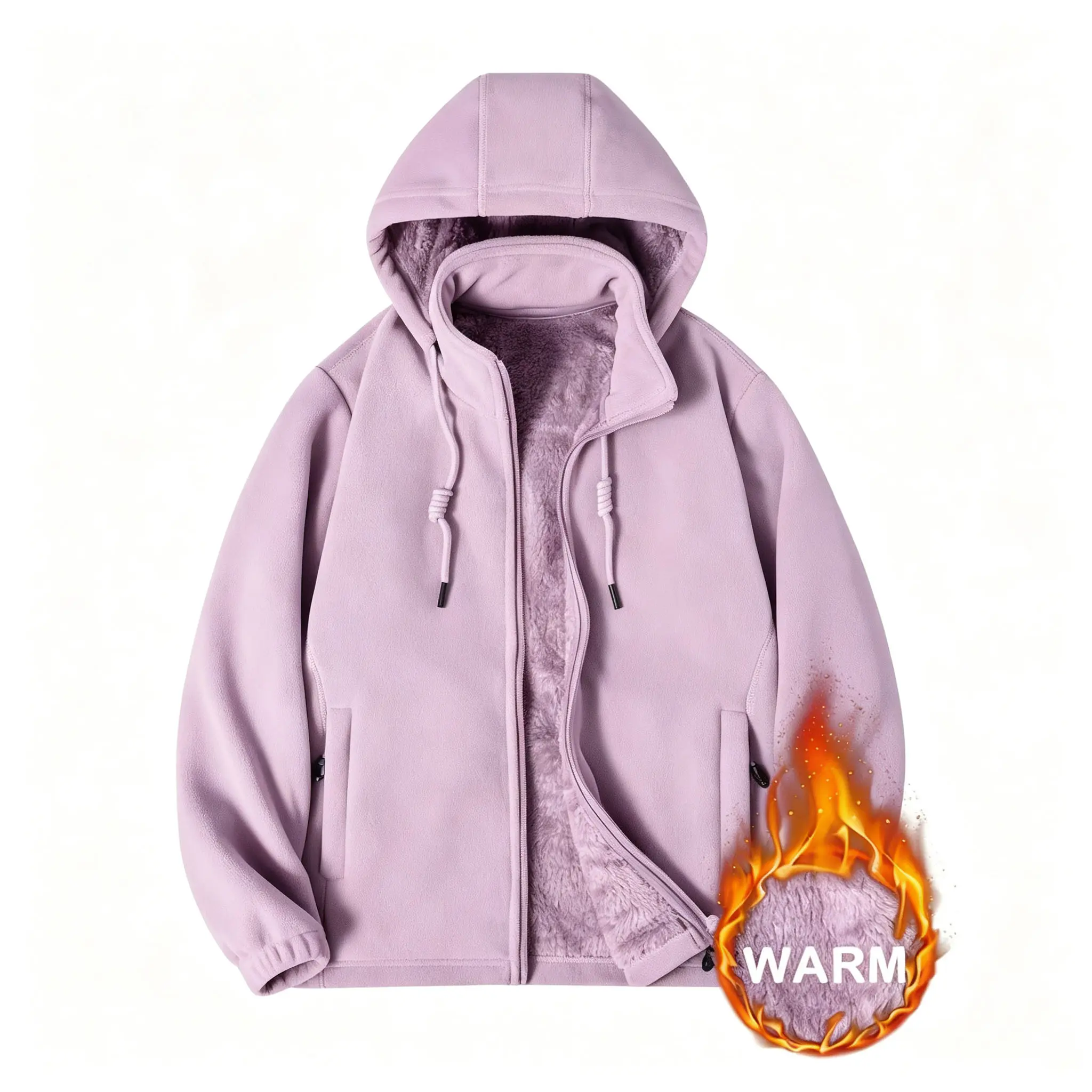 Women’s Winter Hooded Jacket – Thick Padded Zip Up Outerwear with Removable Hood, Long Sleeves, and Pockets; Solid Color Casual Jacket Suitable for Autumn/Winter, Comfortable and Warm, Zipper Pockets