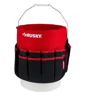 In-Bucket Storage Tool Bag, 12 in. 5 Gal. Bucket Jockey with 30 Pockets for Tool Organization