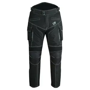 Mens Motorcycle Waterproof Textile Cordura Trouser Black