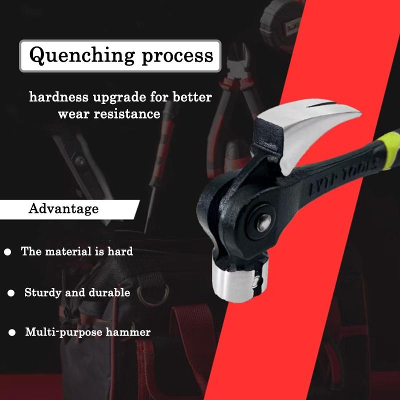 2-in-1 Magic Claw Hammer Magnetic Head & Indexing Rip Claw 16oz Forged Steel for Framing Demolition Woodworking Hard Material High Temperature Forging Easy Nail Removal framing  hammer cabo  contra  impacto