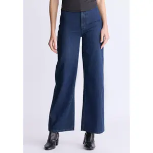 High Rise Wide Leg Adele Women's Jeans, Dark Rinse Wash - BL16013