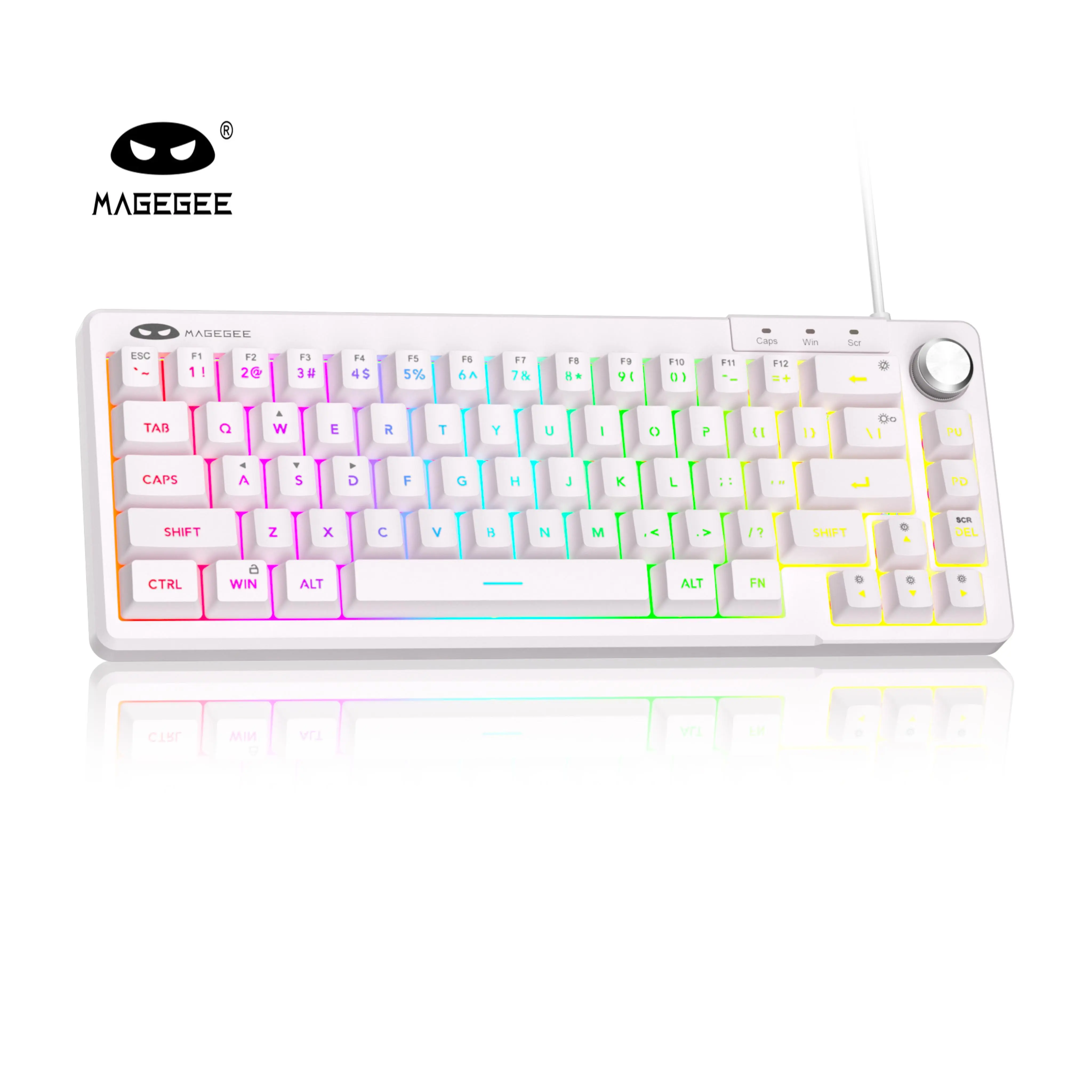 MageGee TS68 65% Gaming Keyboard, RGB Backlit Ultra-Compact Keyboard, Ergonomic Waterproof Mechanical Feeling Office Computer Keyboards for PC, MAC, PS4, Xbox ONE Gamer