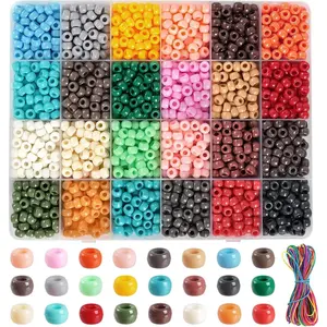 2880 count Pony Beads for  Making, Boho Color Plastic Pony Beads Bulk, 6x9mm Friendship Bead Bracelet Kit for Hair Braiding, Keychains, Necklaces, DIY Crafts Gifts