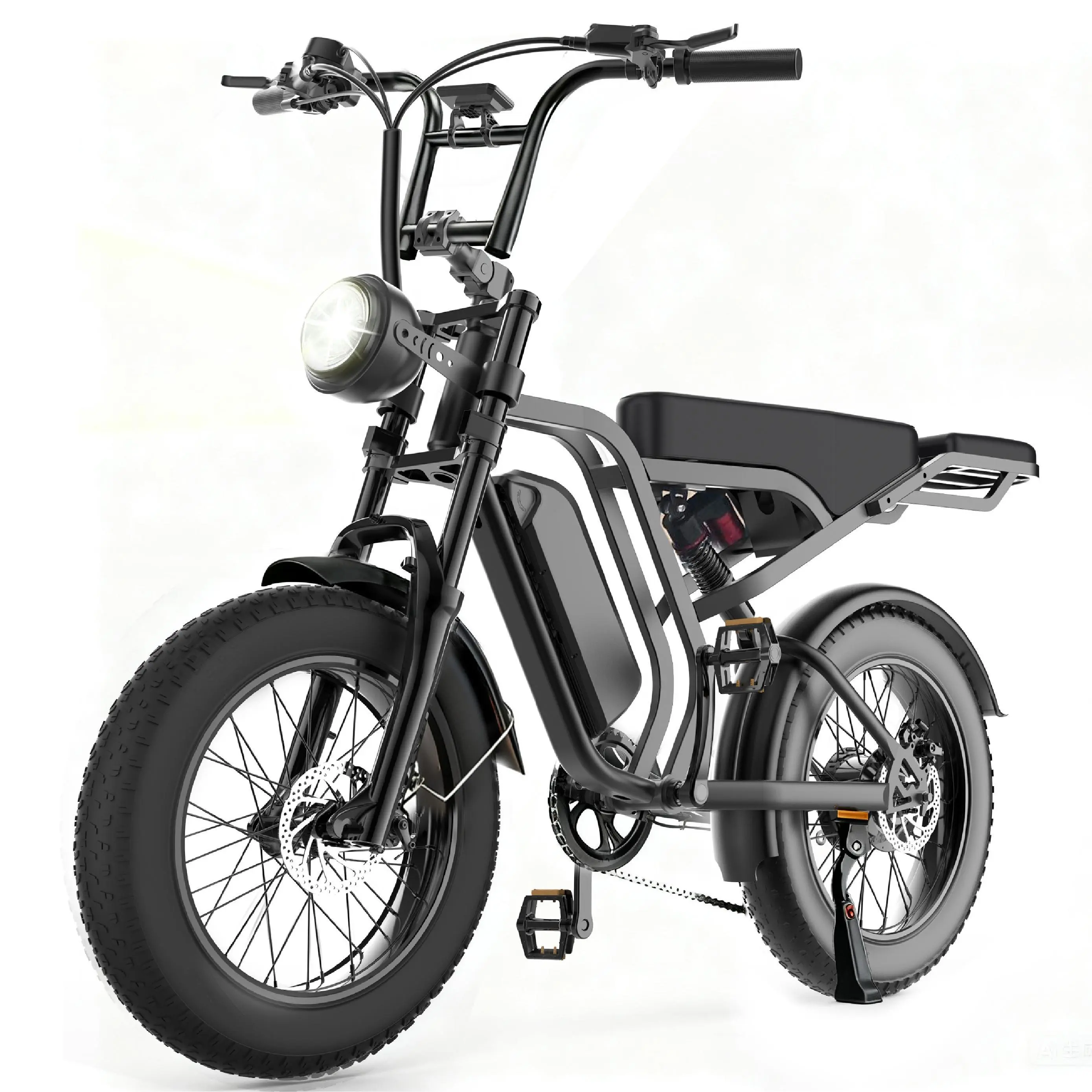 [HiEHA] Smart Fat Tire Electric Bike 1500W - 34MPH Fast E-Bike with CarPlay & Android Auto, Dual Front Rear Cameras, App Control, Long Range 48V Battery, Perfect for Urban Commuters and Outdoor Adventures