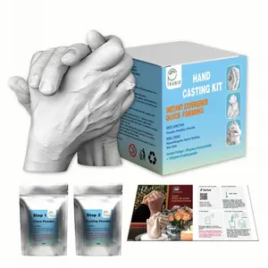 Couple Hand Casting Kit – 3D Hand Mold DIY Set with Alginate Powder, Plaster for Hand Holding Sculpture, Keepsake Gift for Wedding Anniversary & Valentine's Day