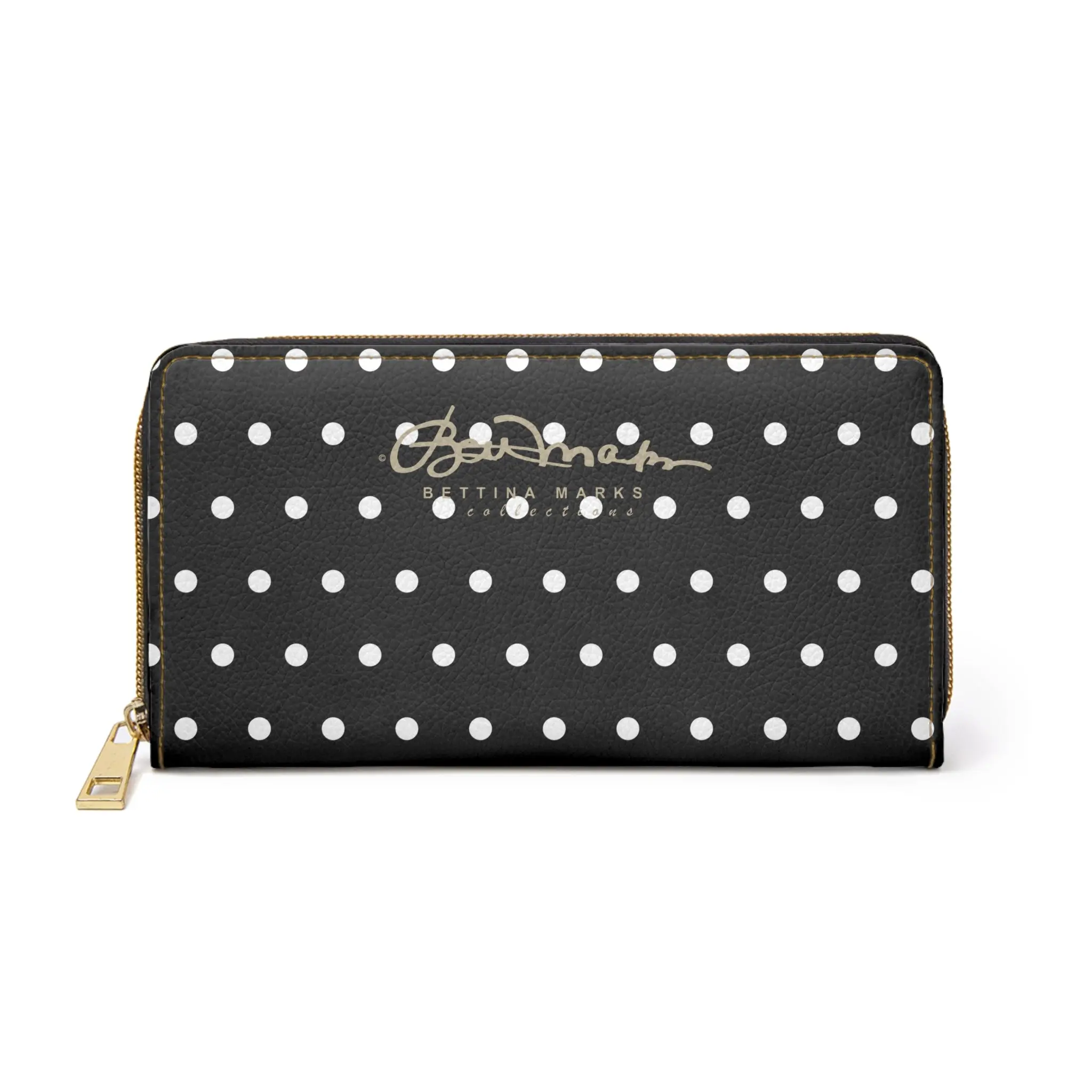 Midnight Polka Dot Zipper Wallet