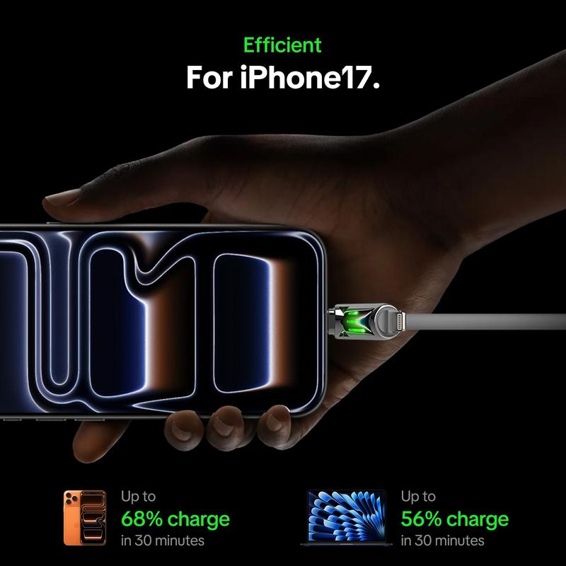 MFish Armored Dragon I 4-in-1 Multi 240W Fast Charging super Liquid Silicone Cable with USB A Type C Lightning for iPhone17&Samsung Laptops  Charger