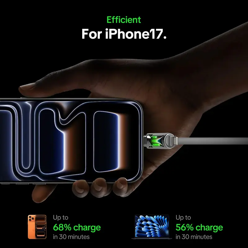 MFish Armored Dragon I 4-in-1 Multi 240W Fast Charging super Liquid Silicone Cable with USB A Type C Lightning for iPhone17&Samsung Laptops  Charger 4