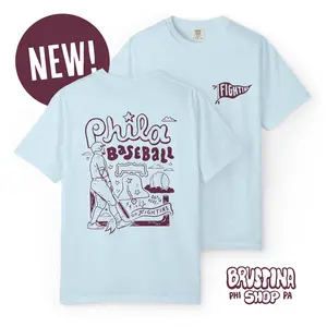 Philadelphia Baseball, Fightins, Featuring Schwarber, Unisex Comfort Colors, Design by Philly Artist Brunofsky