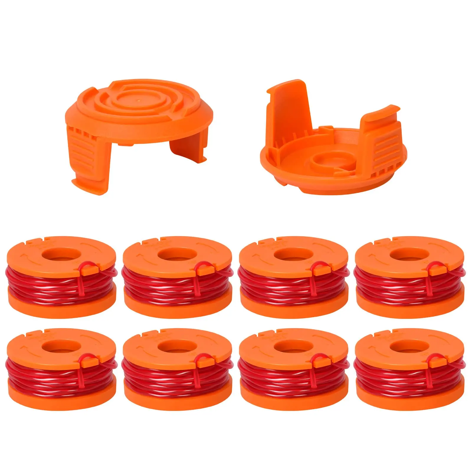 8-Pack WA0010 Weed Eater Spool 10FT 0.065 String Trimmer Line Compatible with Worx String Trimmer 8Spools+2 Caps