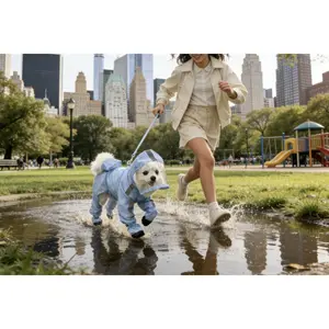 Dog Raincoat/Full Cover Raincoat Waterproof full cover dog raincoat with reflective strips. Includes shoe covers and storage bag. Lightweight and practical for outdoor walking. Keep dry Breathable T-Shirt Pajamas Summer Spring Cute accessories
