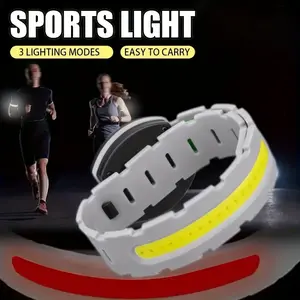 LED Running Arm Light, USB Rechargeable, Adjustable Strap, Ip65 Waterproof, 3 Lighting Modes, Outdoor Activities, Portable LED FlashlightRAIMENTRY