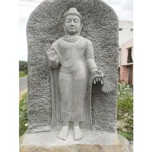 PRE ORDER-Natural Stone Protection Abhaya Buddha Garden Statue