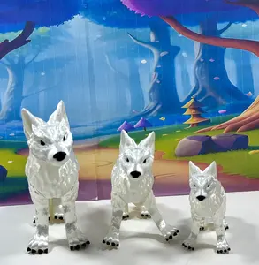 3pcs Articulated Wolf, 3D Printed Small Medium Large Wolf, Executive Desk Toy, Fidget ADHD/Autism Toy Set Decor Magical