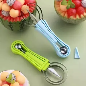 3 In 1 Fruit Carving Tool Set, Multifunctional Melon Baller Scoop Kit, Stainless Steel Watermelon Cutter & Seed Remover, Kitchen Utensil for Fruit Salad, Platter & Party Prep  #Summervibes #petlovers