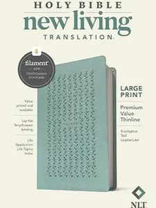 NLT Large Print Premium Value Thinline Bible, Filament Enabled (LeatherLike, Eucalyptus Teal) Imitation Leather – Large Print, November 9, 2021