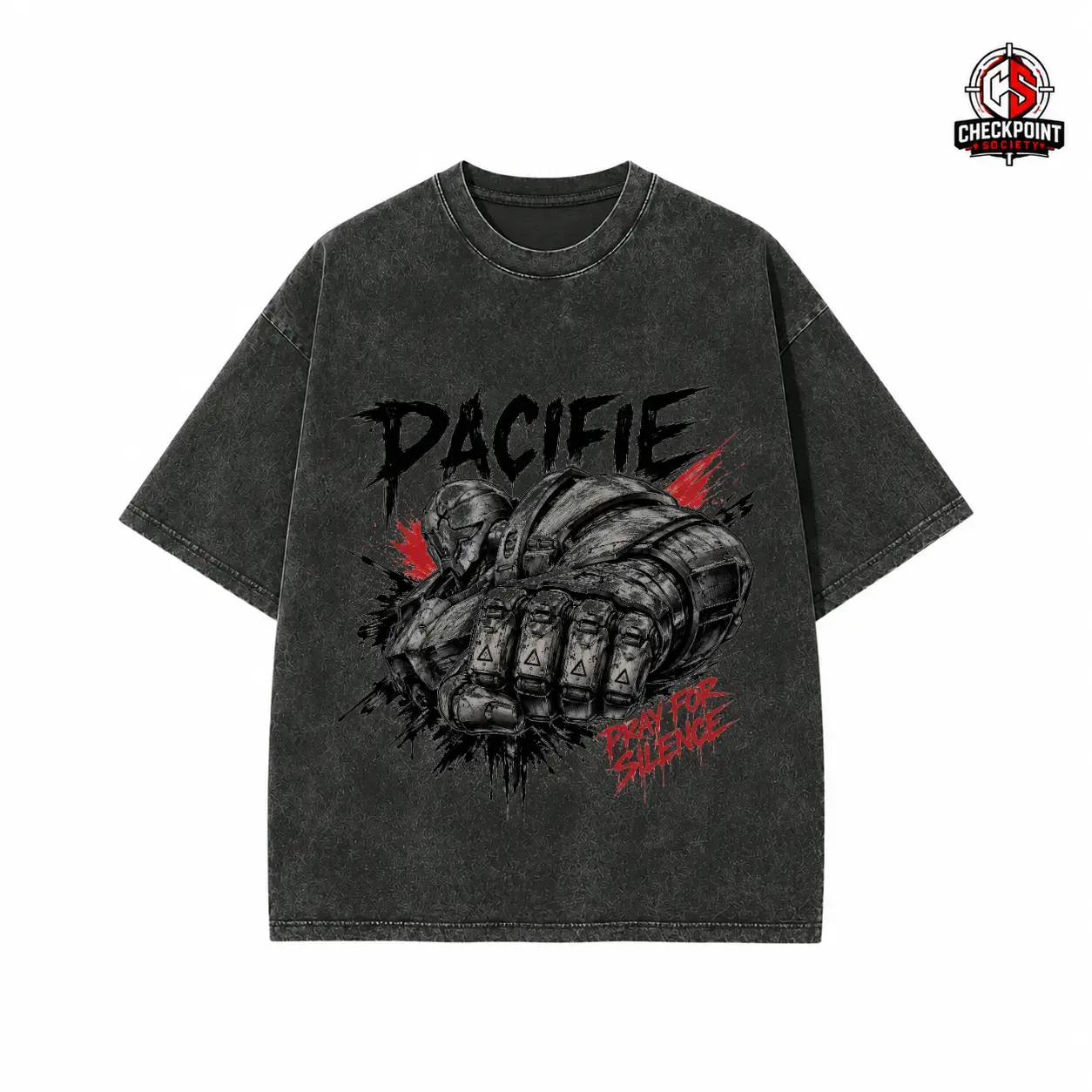 Men's 90s Graphic Tees Vintage Washed Black Casual American Short Sleeve T-Shirt Tough Robot Warrior Sci-Fi Streetwear Dynamic Mecha Fist Red Splatter Rage Beyond Limits Action Cyberpunk Hip Hop Grunge Eboy Tops For Gaming Anime Fans Oversized Y2K Fit