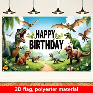 Dinosaur Birthday Tapestry Party Backdrop Dino Theme Wall Hanging Photography Background for Birthday Celebration Photo Booth Room Decor Indoor Outdoor Party Decoration Polyester