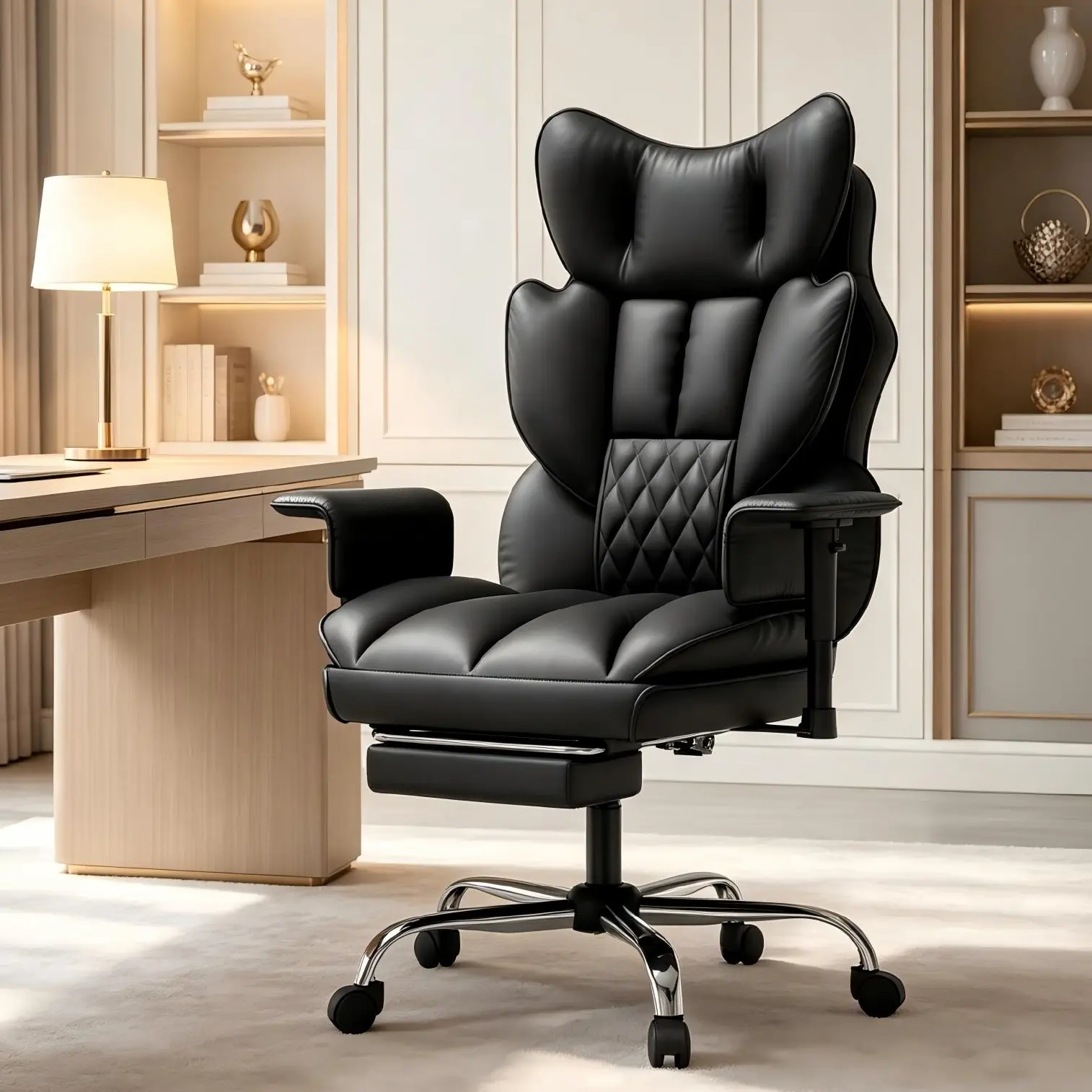 Mr IRONSTONE Big and Tall Ergonomic Office Gaming Chair with Footrest & Adjustable Armrests, 350LBS  High Back Wide Cloud Seat Cushion for Lower Back Pain Relief, Reclining Desk Chair