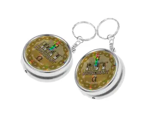 Page's Peaches Gold Heat & Rut Suppressant Pill Case - Compact Keychain Pill Box with 3-Way Divider for Organized Medication - Stylish & Practical Accessory