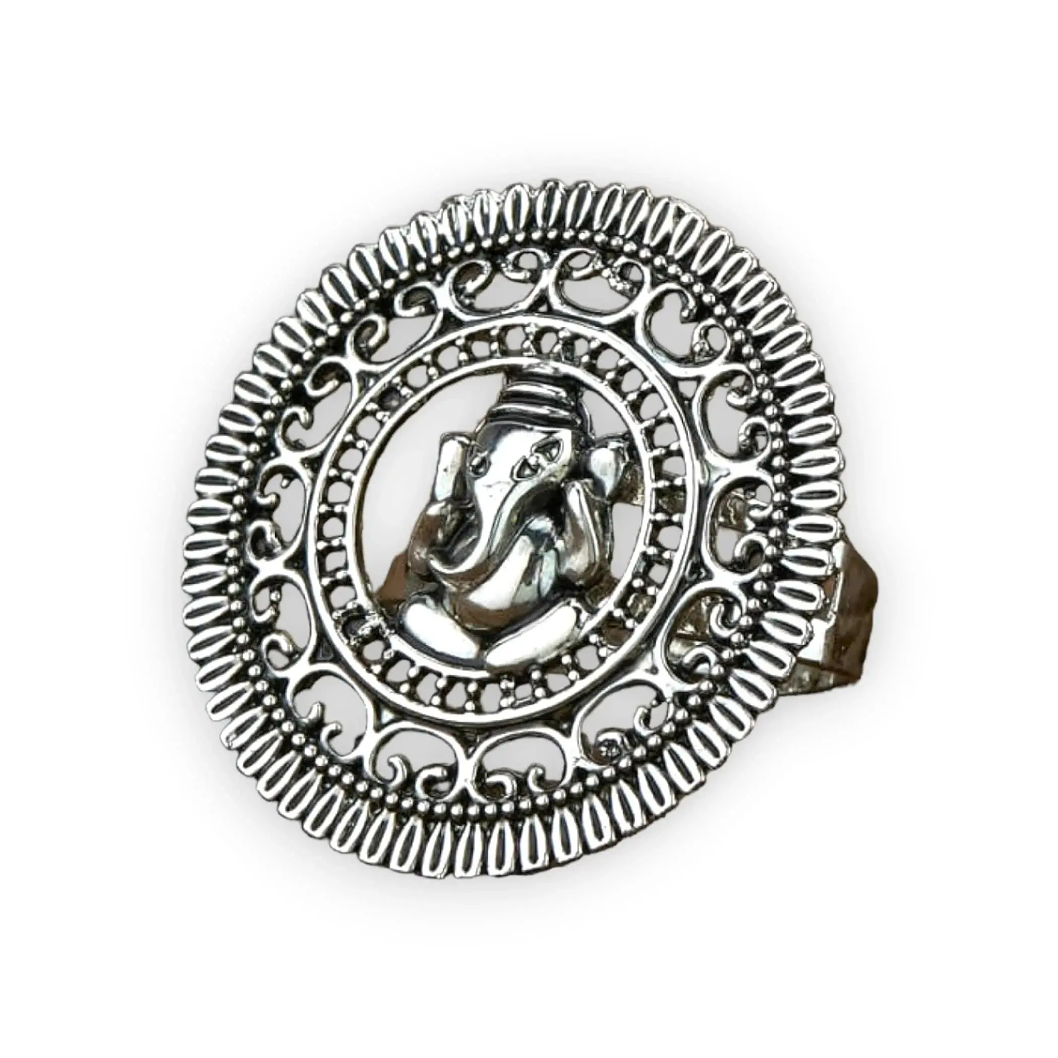 Elegant Ganesha Oxidized Ring | Adjustable Bollywood-Inspired Jewelry for Women | Unique Gift for Valentine's, Anniversaries, Festive Occasions