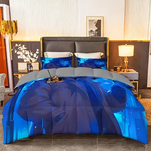 3pcs (1 comforter + 2 pillowcases) Microfiber Bedding Set All-Season Ultra Soft Cozy Hypoallergenic, Wrinkle & Fade Resistant Machine Washable, Twin/Queen/King/Full Size, Elegant Solid/Geometric Pattern, Premium Quality Durable Fabric for Bedroom Gue