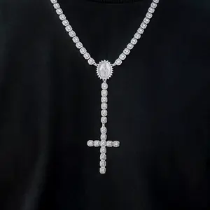 GLD Micro Clustered Rosary Chain in White Gold | 16-22" 18k White Gold Plated Stand Out Piece Lifetime Guarantee