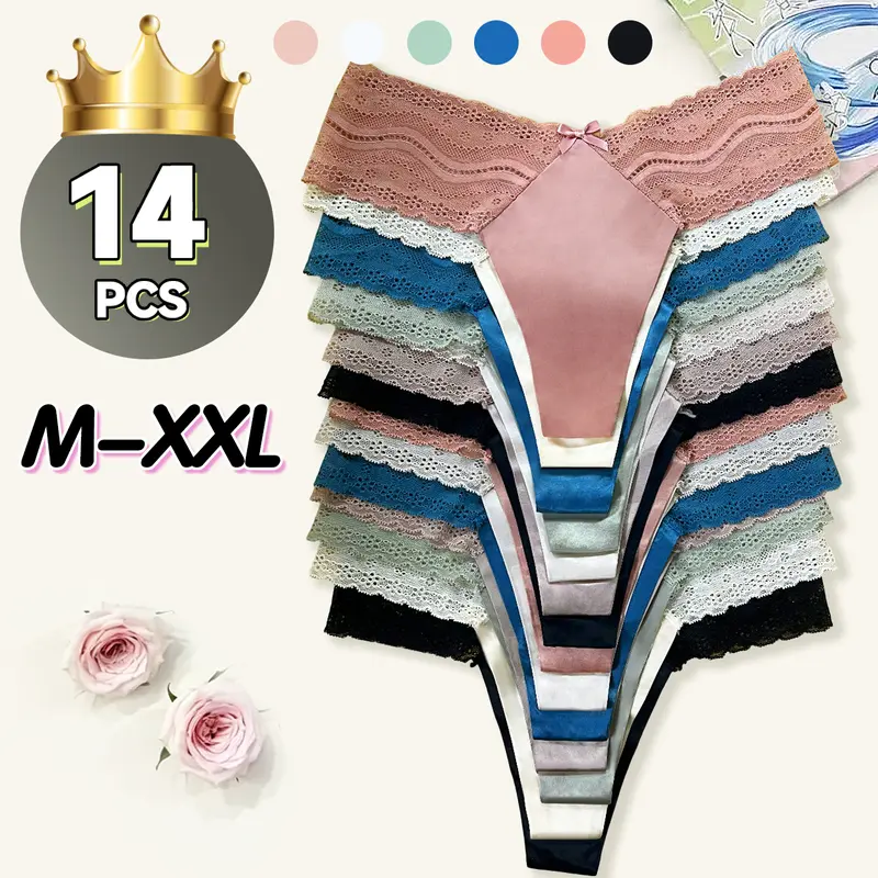 Quietlake Women's Solid Color Drop Waist Thong, Soft Breathable Panty,Soft Knicker for Daily Wear,Women's Fashion Comfy Underwear for All Seasons