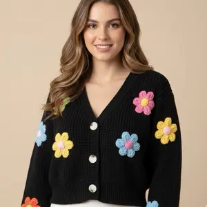 Colorful Flowers Sweater for Women - Knitwear - Womenswear