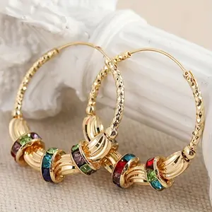 1 Pair of High-end and Elegant Golden Rainbow Earrings, Appearing High-end and Atmospheric, Suitable As Decorations At High-end Banquets, and Can Also Be Collected As Commemorative Gifts