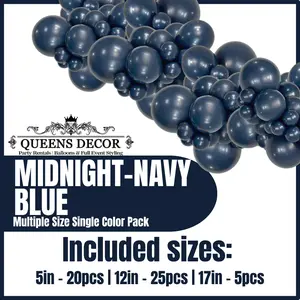 Midnight Navy Blue  Balloons Packs multiple sizes 5", 12", 17", and more base on selected package