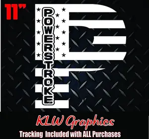 Powerstroke P American Flag Vinyl Decal Sticker Diesel Truck Soot