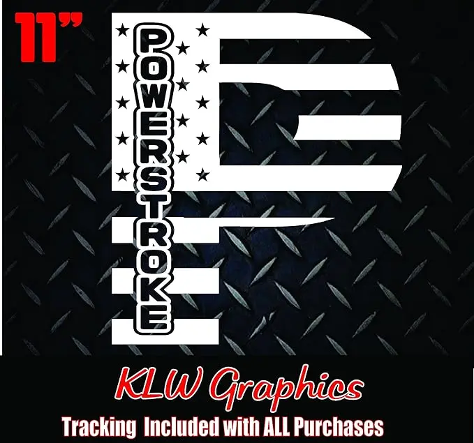 Powerstroke P American Flag Vinyl Decal Sticker Diesel Truck Soot