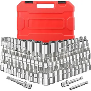 67- Master Torx Bit Socket and E-Torx Socket Set, 1/4" 3/8" 1/2" Drive(E4-E24, T6-T70,TT6-TT70,TP8-TP60), Includes Socket Adapters and Drill Bit Adapters, S2 and Cr-V Steel
