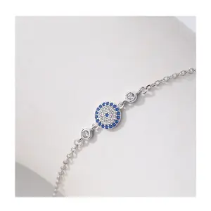 925 Sterling Silver Devil's Eye Bracelet - A Unique Design By A Female Influencer for The Niche Market. It Features A Rhinestone Inlay and Is Suitable for All Occasions, Making It A Versatile Accessory