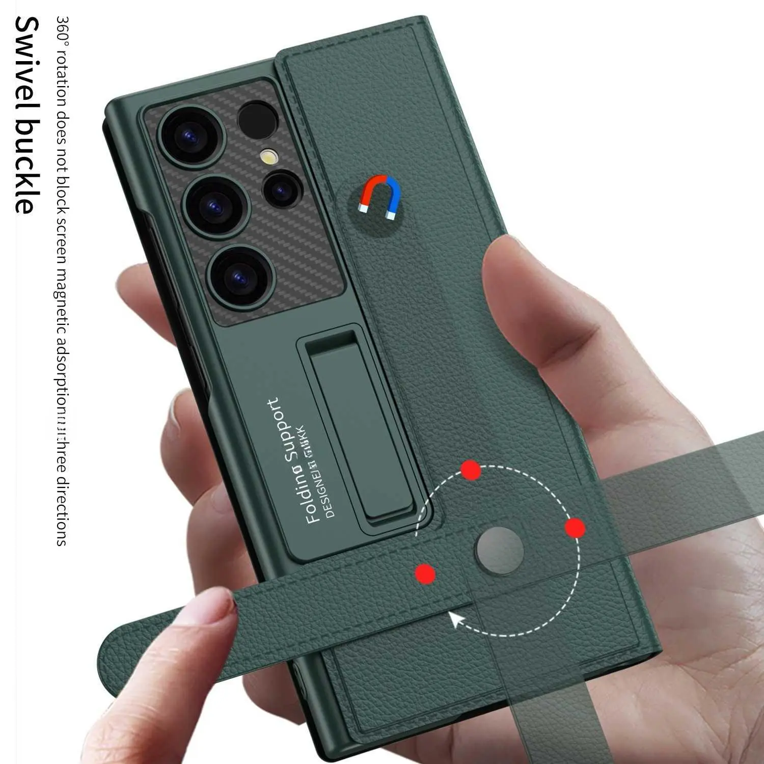 For Flip Card Holder Wallet Card Case For Samsung Galaxy S23 Ultra Phone Case Carbon Fiber Wallet Case HNQ28PL