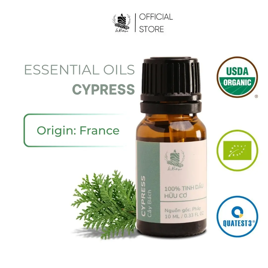 Organic Cypress Essential Oil - 100% Pure Natural - France Origin - Stress Relief & Grounding - Le Rustique