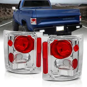 AmeriLite Chrome Replacement Brake Tail Lights Set For 1973-1991 Chevy GMC C/K Truck Blazer Jimmy Tahoe Square Body - Passenger and Driver Side