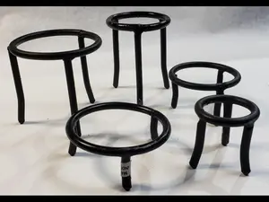 Set of 5 Wrought Iron Sphere / Egg / Crystal Ball Stand set. 5 stands - 5 different sizes