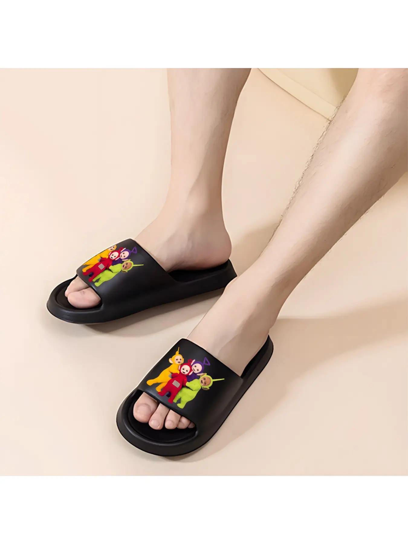 Teletubbies Official Licensed Plush Slippers for Kids Toddlers Soft Comfortable Non-Slip Indoor House Shoes with Po Laa-Laa Dipsy Tinky Winky Character Design Cute Cartoon Slippers for Boys Girls