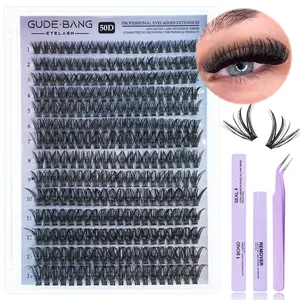 Cluster False Eyelashes, Mixed Capacity, Soft Fluffy Individual Lashes, Handmade Natural Look to Dramatic Cat Eye, Reusable 0.07mm
