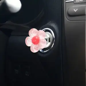 Press Start Button Cover, Engine Start Stop Resin Flower Starter Cap, Car Accessories, Women's Car Decoration, Automotive Parts, Car Interior Accessory, Car Ornament
