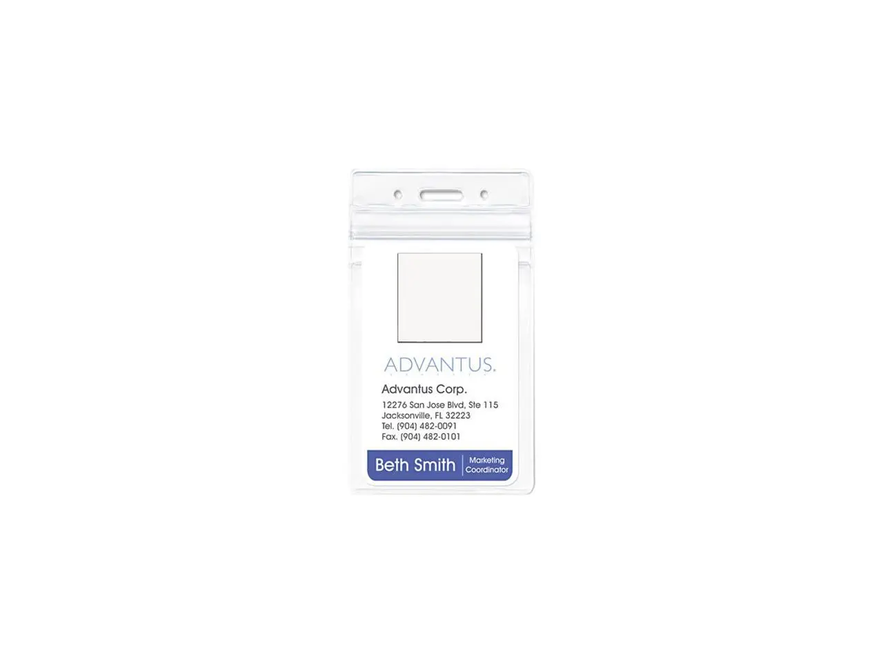 Advantus 75524 Resealable ID Badge Holder, Vertical, 2 5/8w x 3 3/4h, Clear, 50/Pack