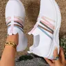 Women's Rainbow Color Casual Sports Shoes, One-Step Breathable Mesh Lightweight Sneakers, Beach Vacation Camping Spring Summer, Beach Outdoor Sneakers, Fashion Trendy Sneakers, Fashionable Casual Sneakers