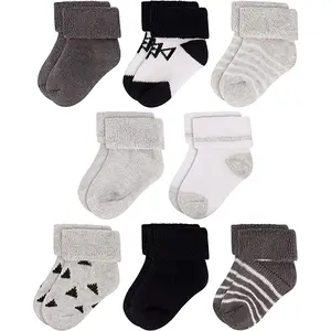 Rising Star Baby Socks for Boys & Girls - Newborn to 12 Months - Thick Cotton Terry Cuff Socks