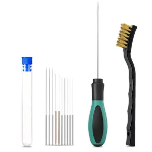 3D Printer Nozzle Cleaning Kit, 3D Printer Cleaning Kit with Soft Rubber Handle, 0.4mm Nozzle Cleaning  and Copper Wire Brush, 3D Printer Tools Kit for 1.75mm Nozzles