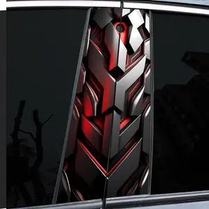 Set of 2. Mechanical Pattern Decals - High Gloss - Waterproof and Scratch Resistant - PVC - Stickers - Decal for Cars - Self-Adhesive, Suitable for -b Rod - Door Post, etc. - Ideal for Vehicles - Wall and Window Glass Decorations -